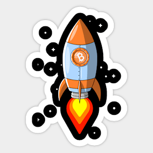Bitcoin Rocket - Funny Crypto Moon Joke Blockchain Investor Sticker